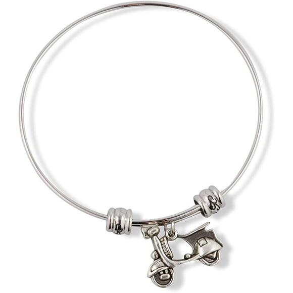 Vespa Scooter Bike Fancy Charm Bangle - Picture 1 of 5